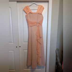 Chic Asymmetrical Peach Dress